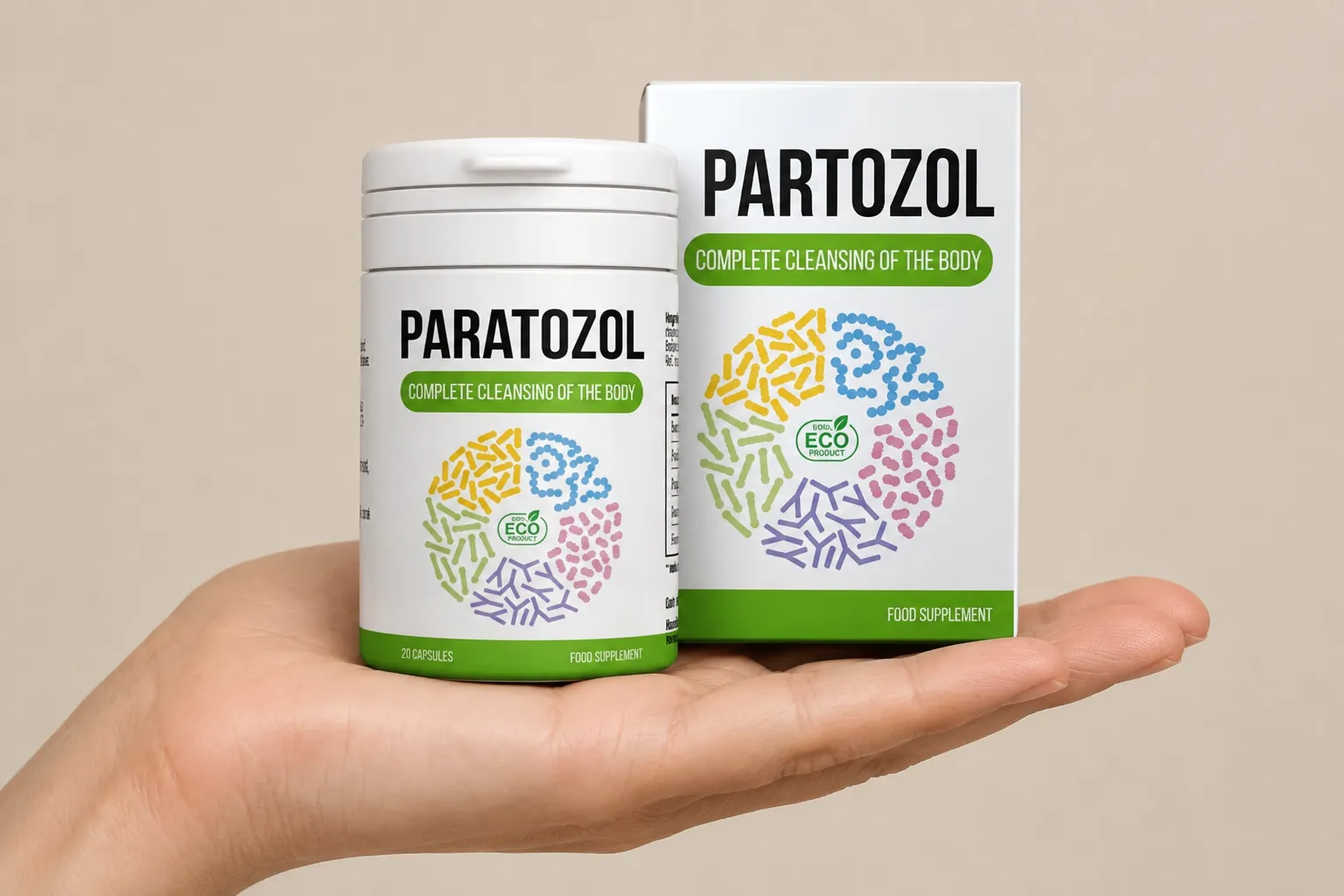 Paratozol — Verpackung in der Hand