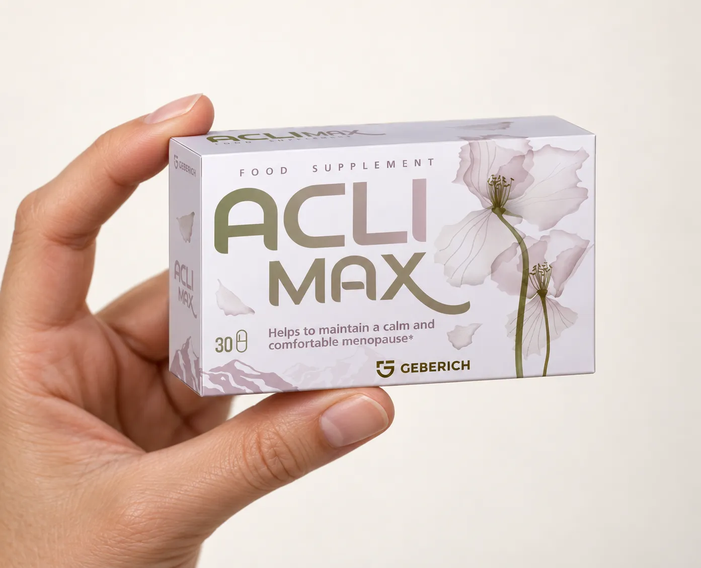 Aclimax — Verpackung in der Hand