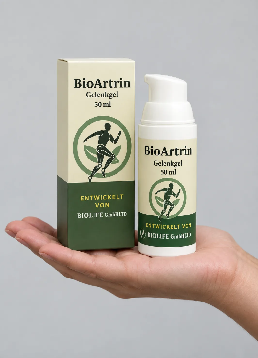 BioArtrin — Verpackung in der Hand