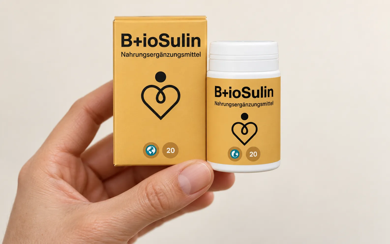 B+ioSulin — Verpackung in der Hand
