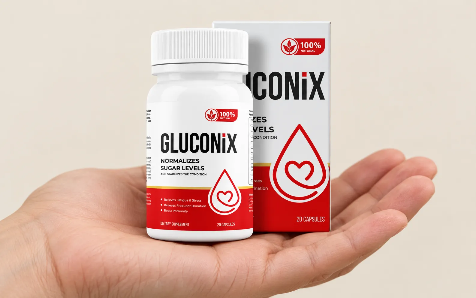 Gluconix — Verpackung in der Hand