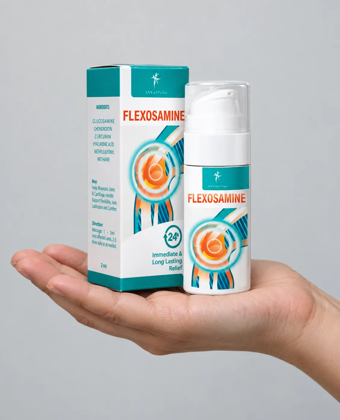 Flexosamine Gel — Verpackung in der Hand