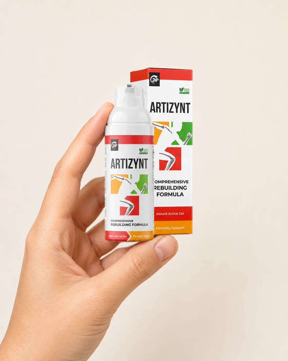 ArtiZynt Gel — Verpackung in der Hand