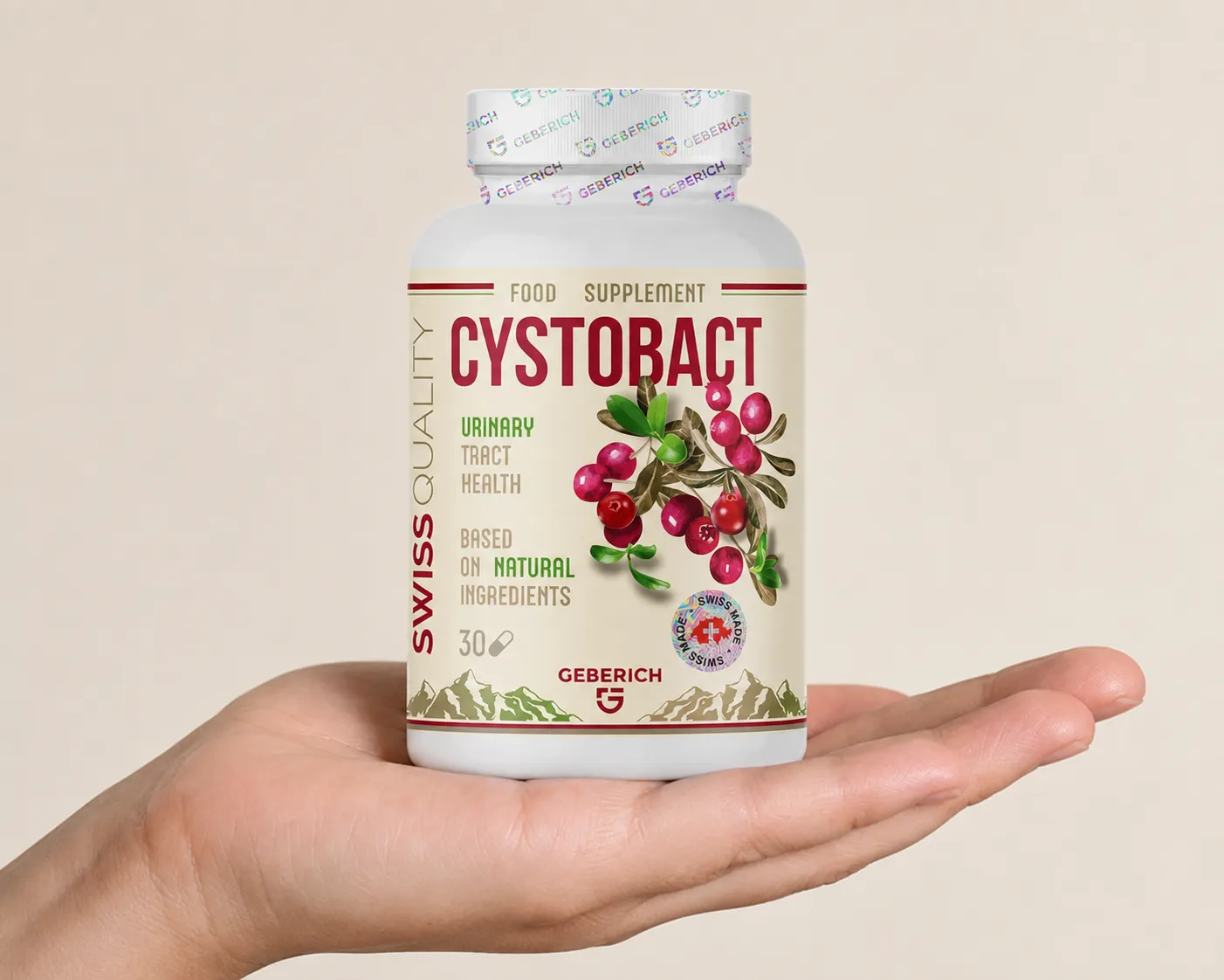 CYSTOBACT — Verpackung in der Hand