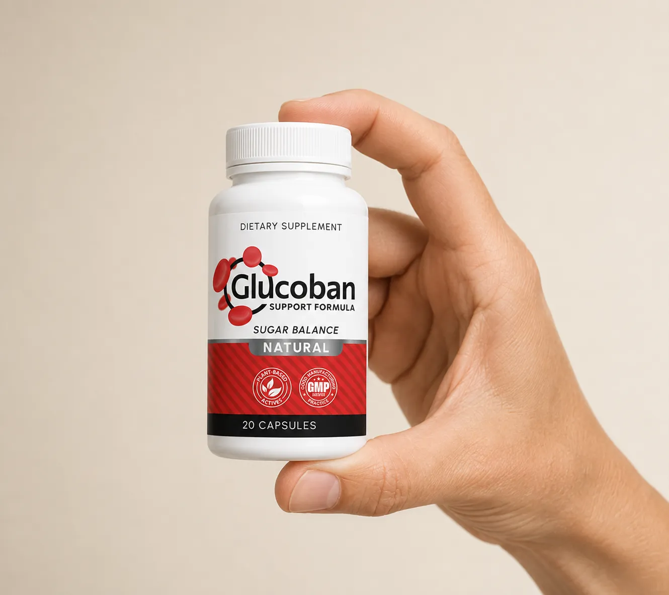 Glucoban — Verpackung in der Hand