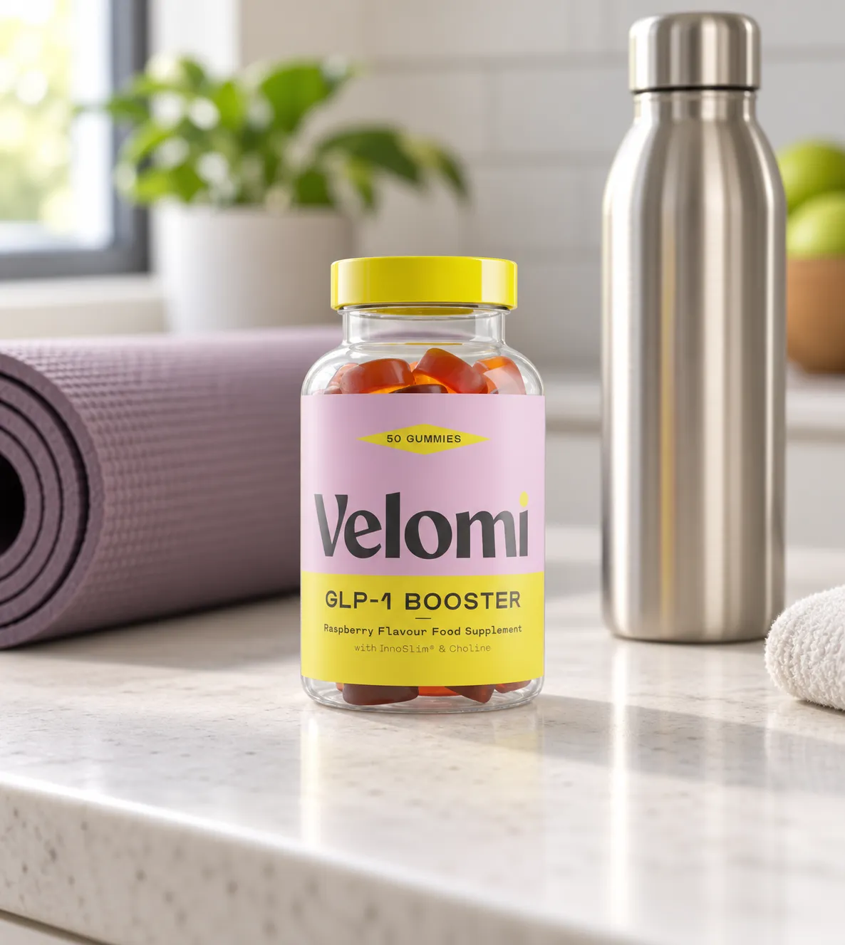 Velomi GLP-1 Gummies — Verpackung im Alltag