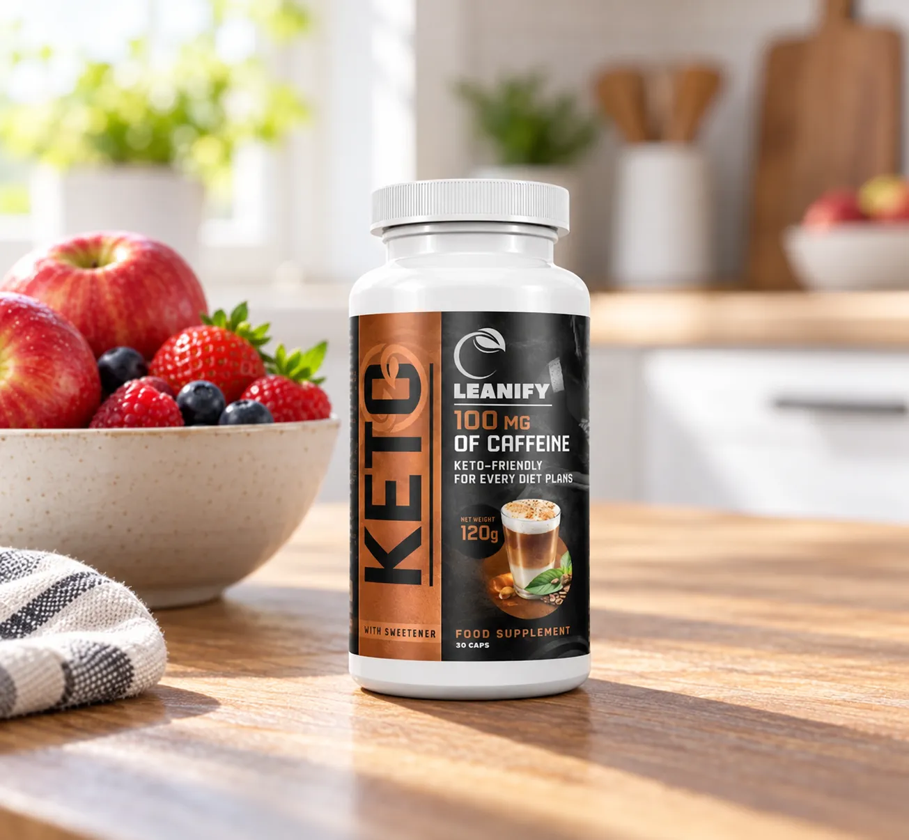 Leanify Keto — Verpackung im Alltag