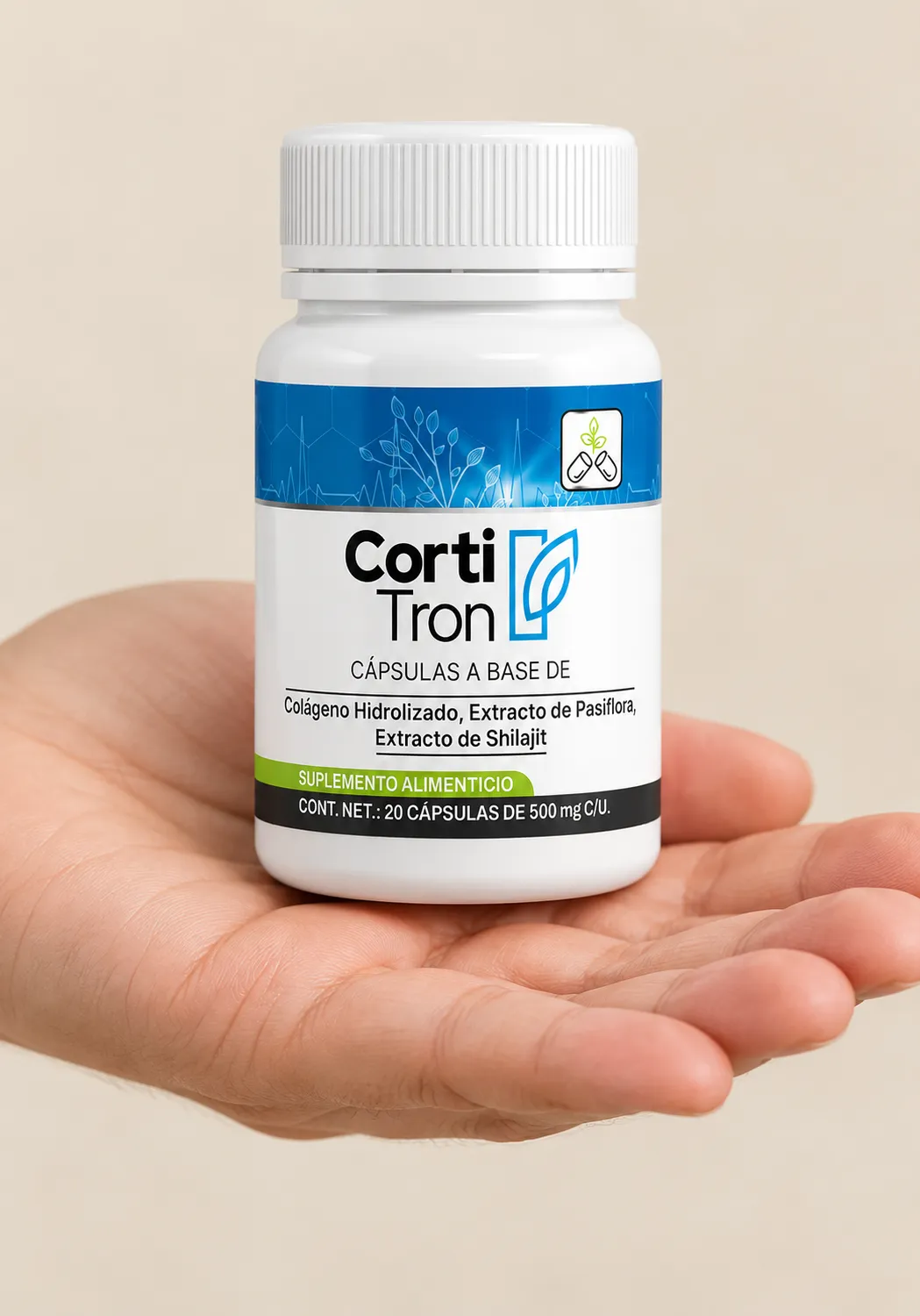 Cortitron — Verpackung in der Hand
