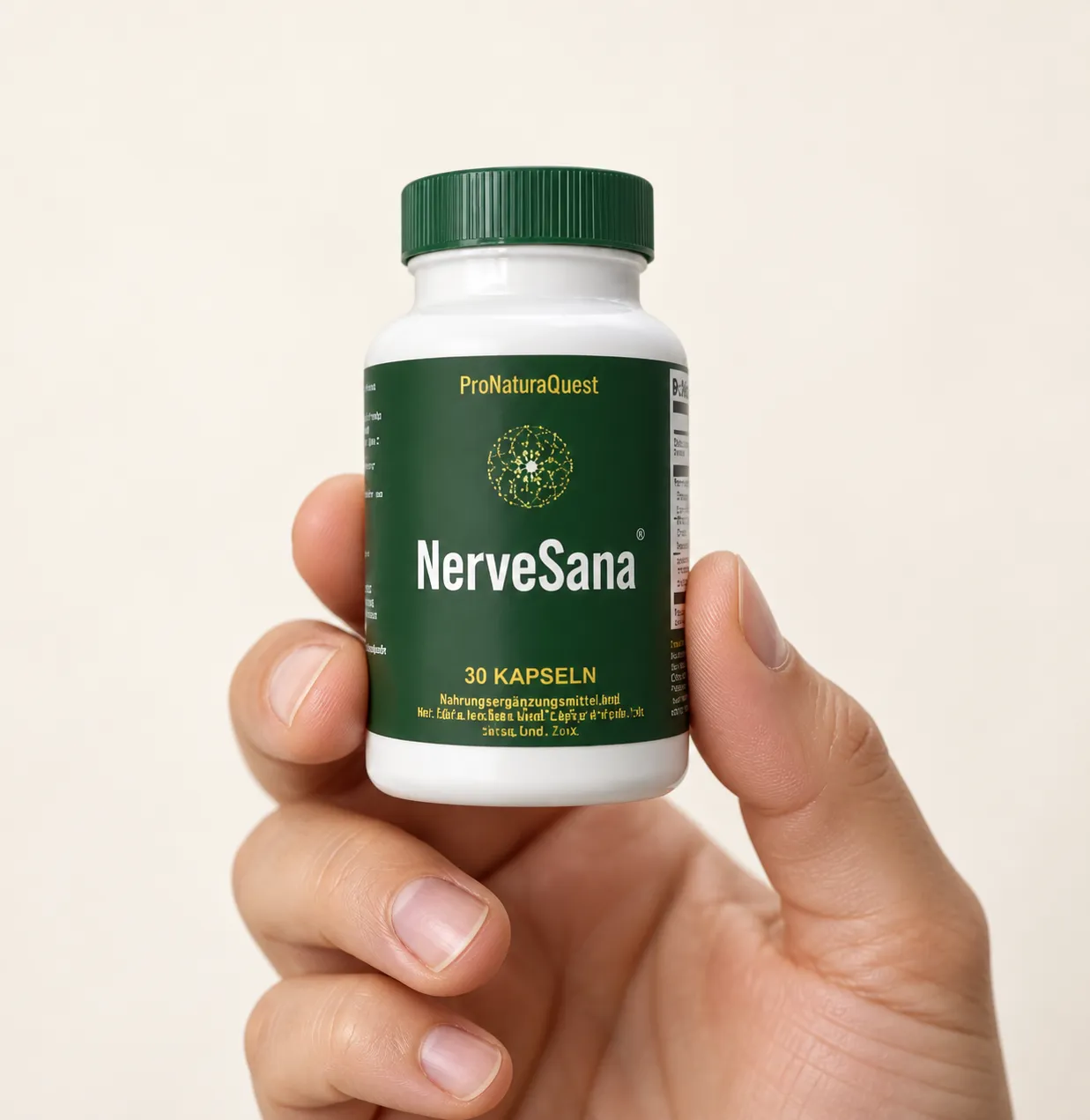 NerveSana — Verpackung in der Hand