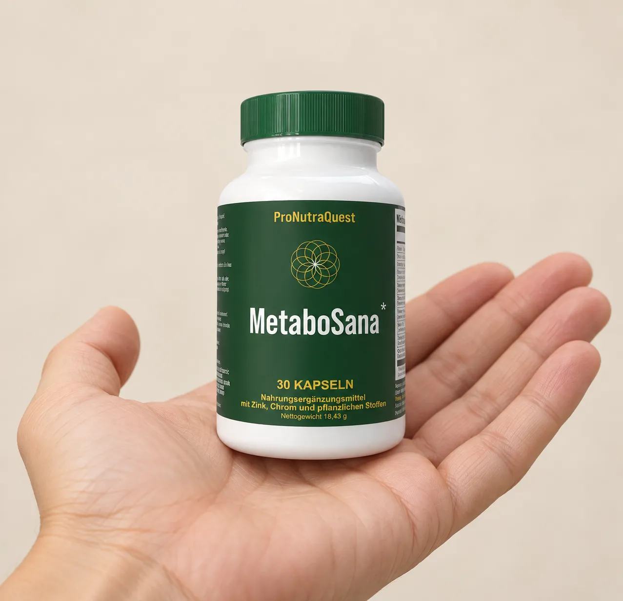 MetaboSana — Verpackung in der Hand