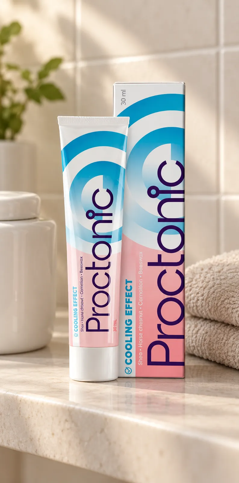 Proctonic — Verpackung im Alltag