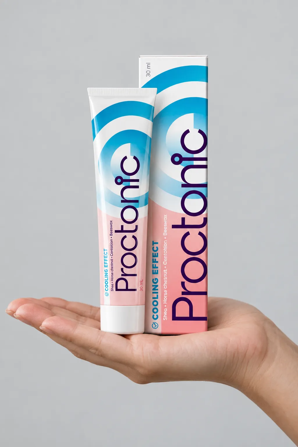 Proctonic — Verpackung in der Hand