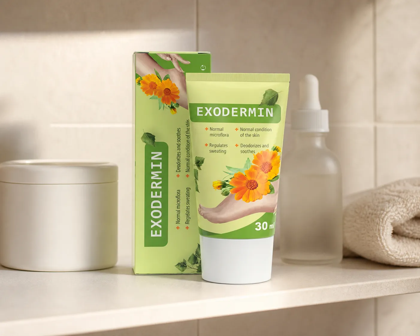 Exodermin — Verpackung im Alltag