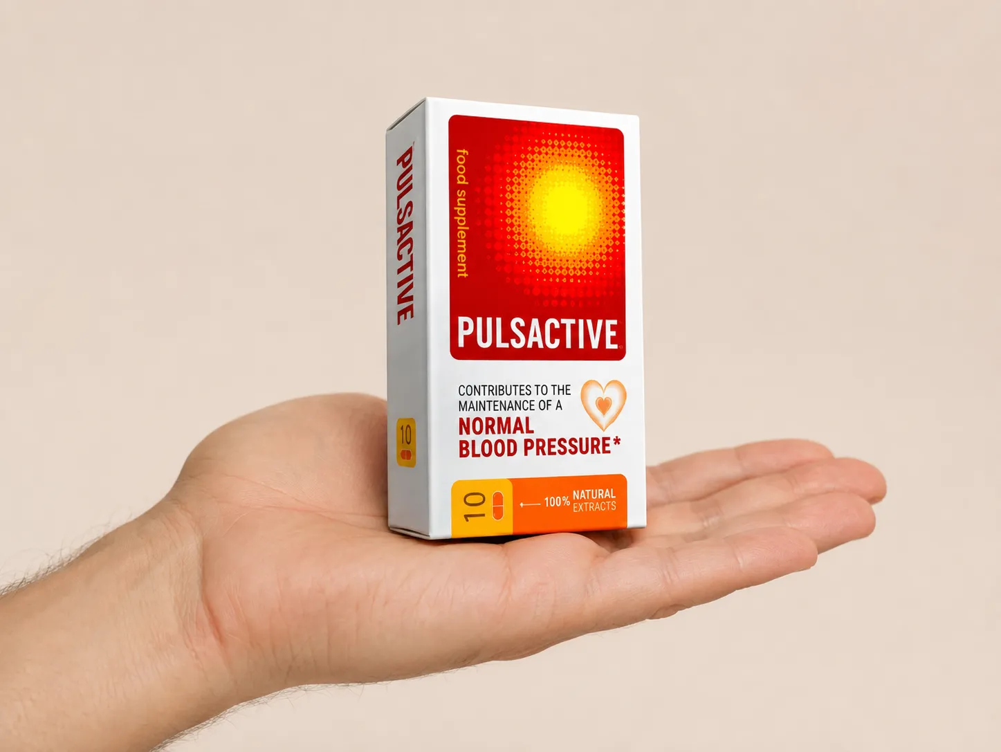 Pulsactive — Verpackung in der Hand