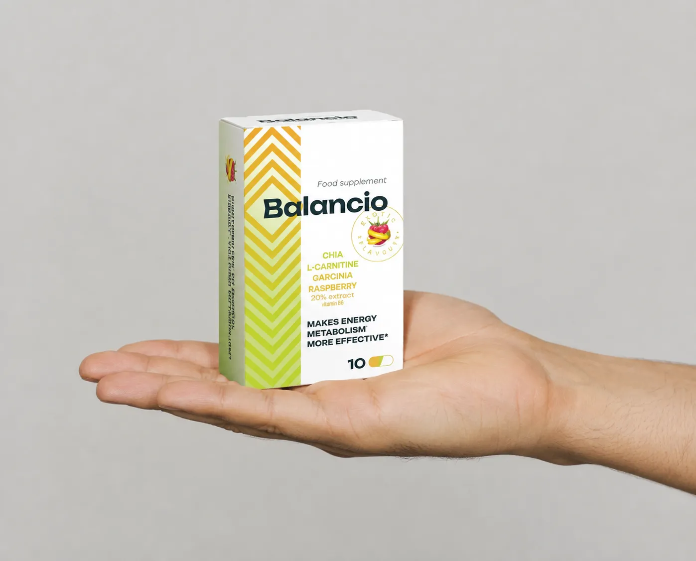 Balancio — Verpackung in der Hand