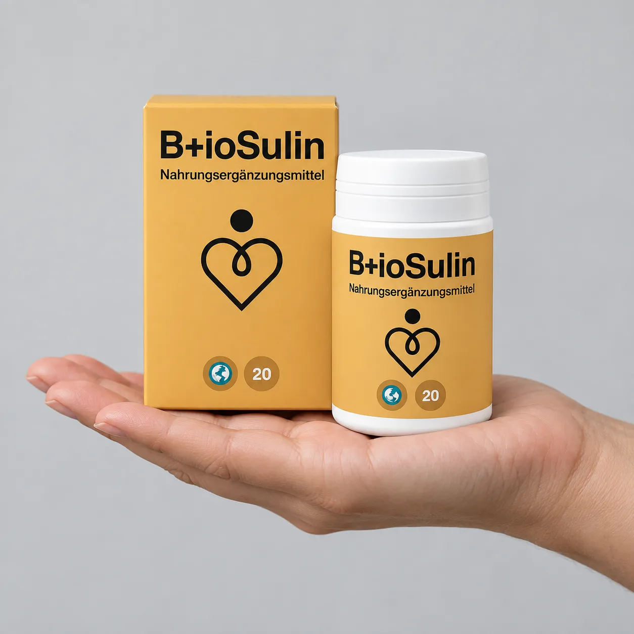 Bio+Sulin — Verpackung in der Hand